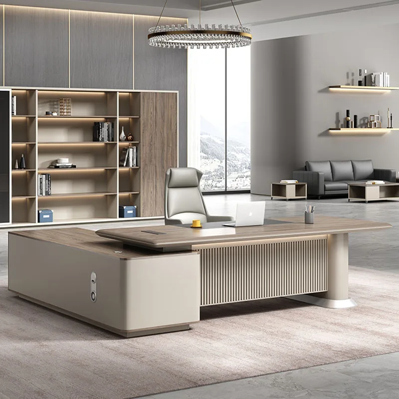 

Computer Shelves Office Desks Luxury Wooden Storage Conference Office Desks Corner Standing Bureau Meuble Desk Accessories