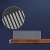 Cat Comb Stainless Steel Pet Hair Remover Wooden Handle Cat Hair Comb Pet Grooming Massage Dog Brush Cleaning Tool Pets Supplies 5