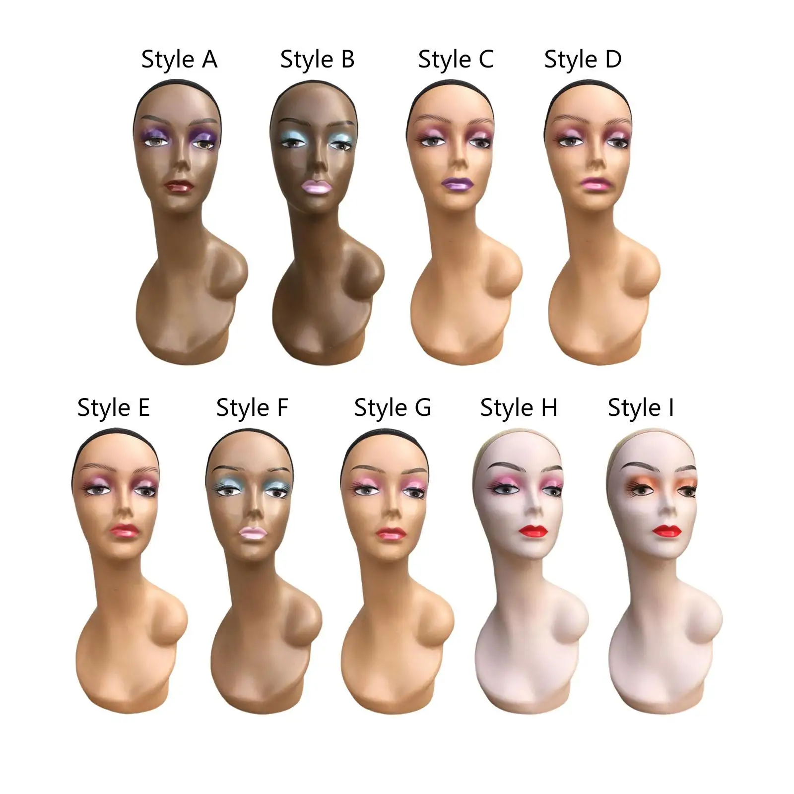 Bald Mannequin Head , ,Female Training Head Wigs Display Model Makeup, Bald Manikin Head Doll Head for Home ,Wig Making Hat