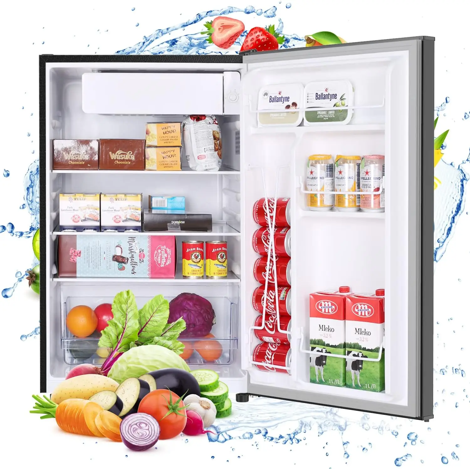 Frestec 4.7 CU' Refrigerator, Mini Fridge with Freezer,Small Refrigerator  with Freezer Freezer, Adjustable Thermostat Control - AliExpress