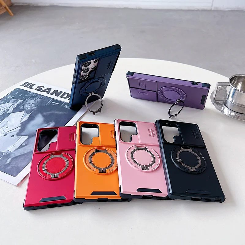 Durable Slide Camera Protect Armor Case with Magnetic Holder and Shockproof Design