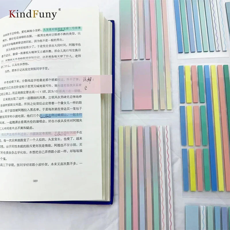 KindFuny 투명 스티커 메모장, 메모장, 메모 패드, 메모 인덱스, 포스트잇 북, 메모장, 학교 사무실 문구 용품, 8 팩
