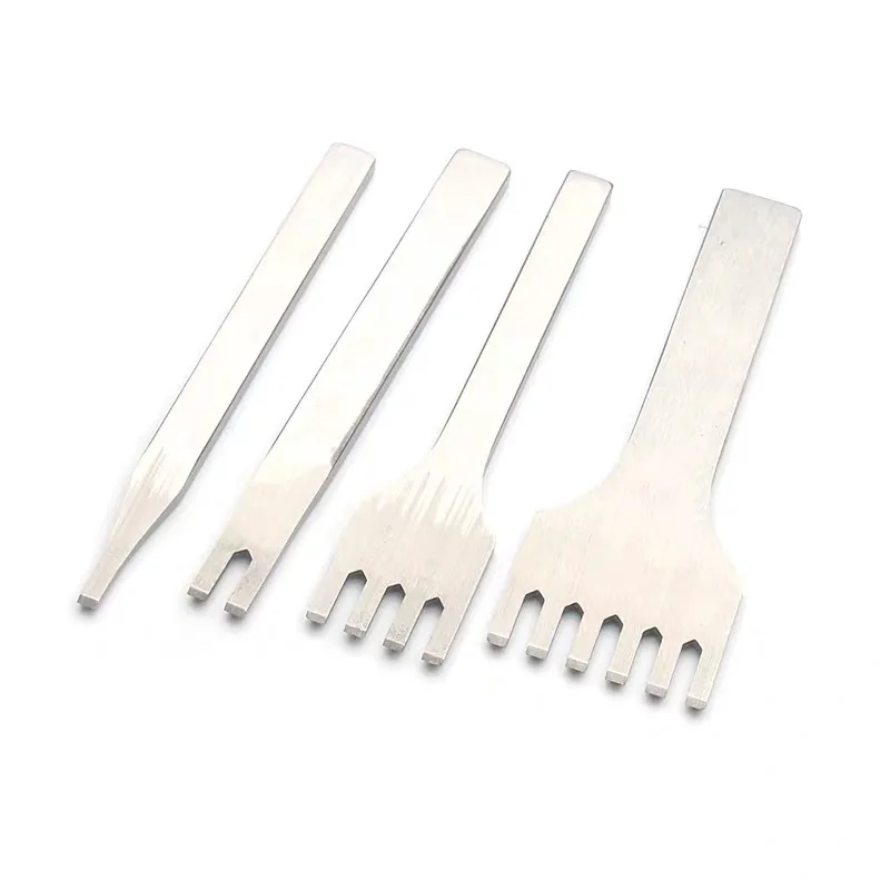 1/2/4/6 치아 스테인레스 스틸 가죽 스티칭 펀칭 및 쵸 3mm 치아 폭 벨트 지갑에 적합 DIY 가죽 만들기