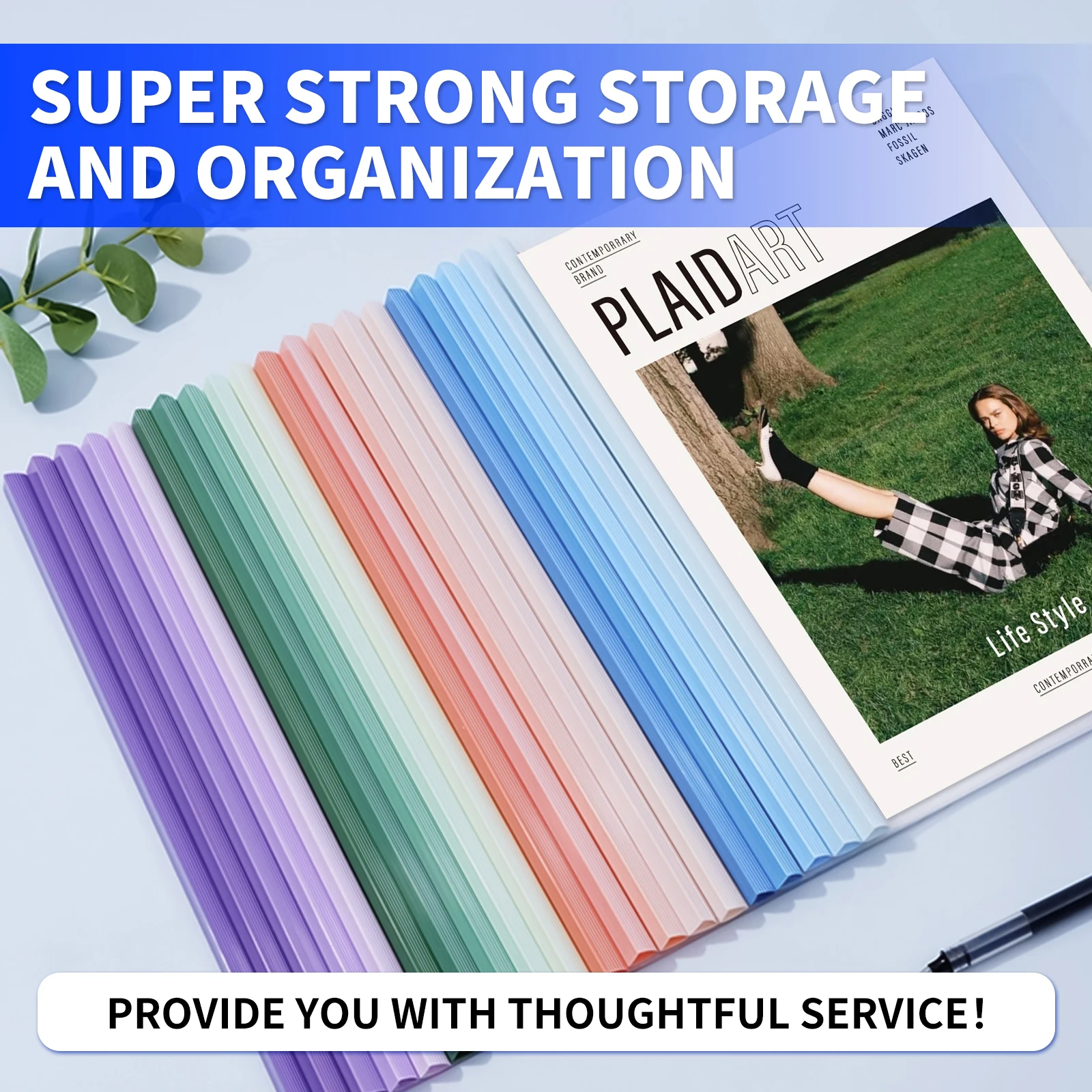 HUAJIE Lot de 10 couvertures de rapport transparentes A4 avec barres coulissantes, dossiers de fichiers de capacité de 70 feuilles pour l'école, le bureau, la reprise et les documents