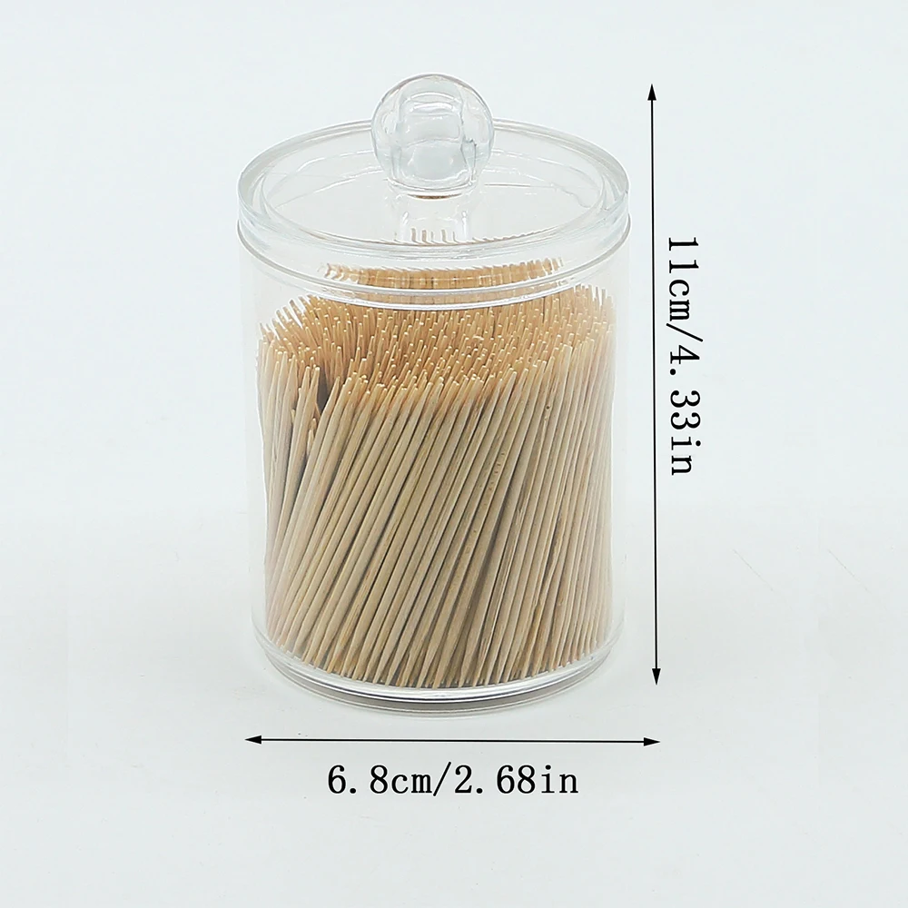 Acrylic Makeup Organizer Cotton Swabs Qtip Container Cosmetic Jewelry Cotton Pad Storage Box for Bathroom Organization 4