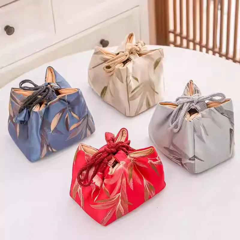 Travel Tea Set Bag -Portable Pouch for 1 Teapot & 2 Cups, Waterproof Tea Ware Storage, Multi-purpose Organizer for Gongfu Tea ﻿