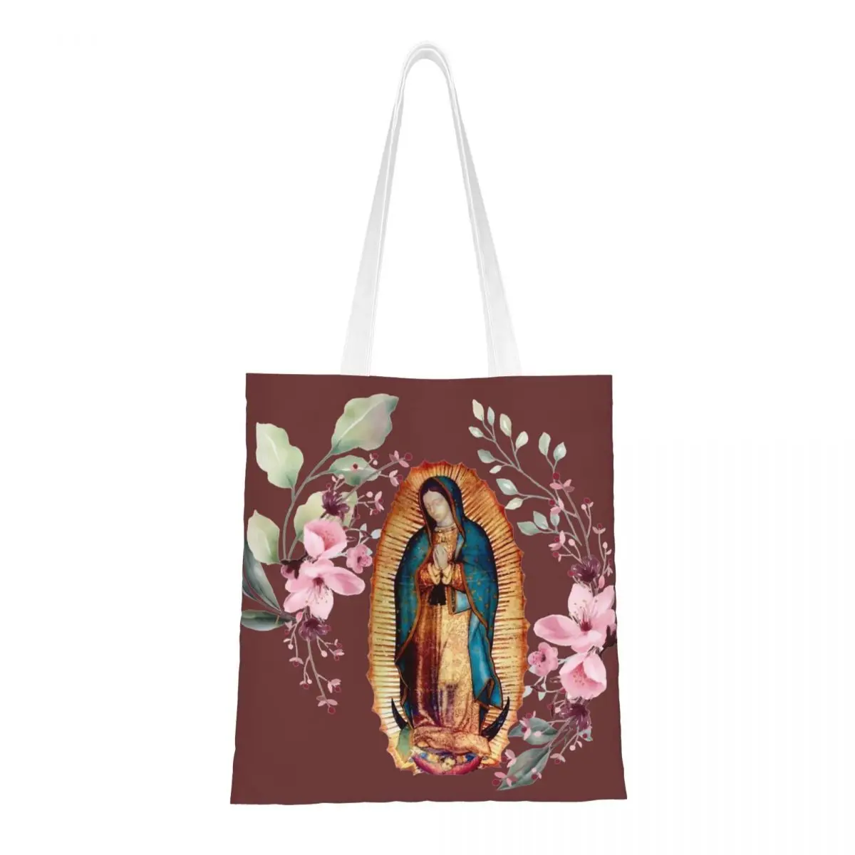 

Our Lady Of Guadalupe Virgin Mary Canvas Tote Handbag Grocery Bags Large Capacity Shopper Bags for Women