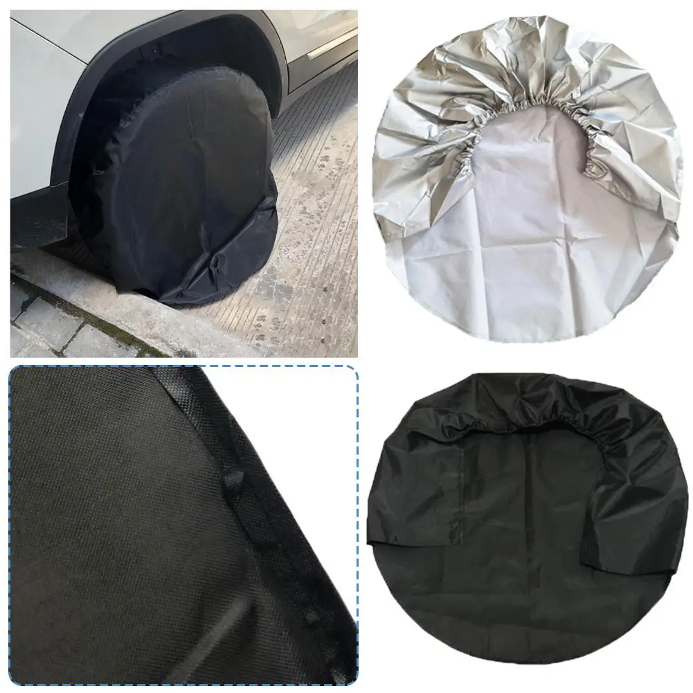 

Adjustable 73*73 Silver Wheel Tire Covers for Sedan RV Camper Van SUV Wheel Oxford Waterproof UV Sun Protectors M0L5