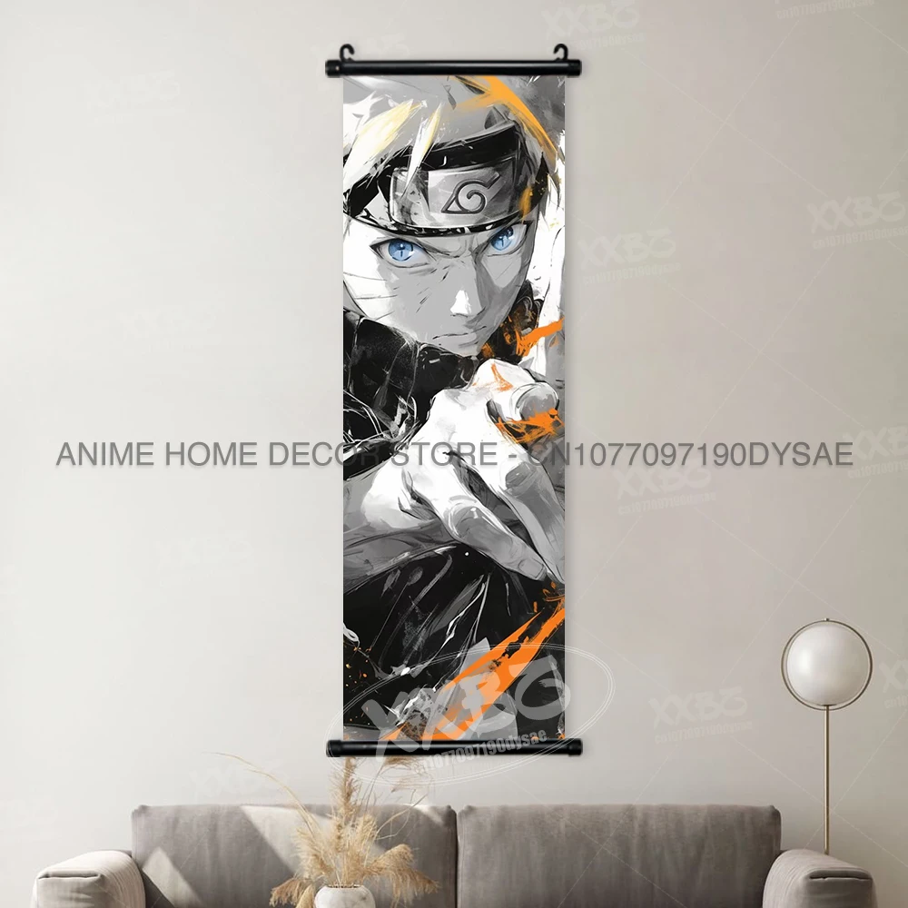 Naruto Anime Character Wall Art Scroll – Sakura, Ino, and Hinata Home Decor Mural