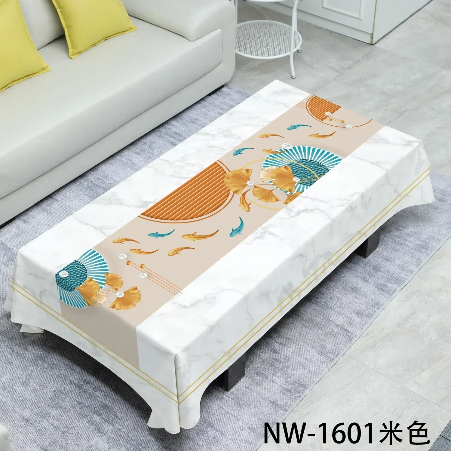 

Non-slip oil-proof high-end living room tea no-wash booth waterproof rectangular table cloth gray22