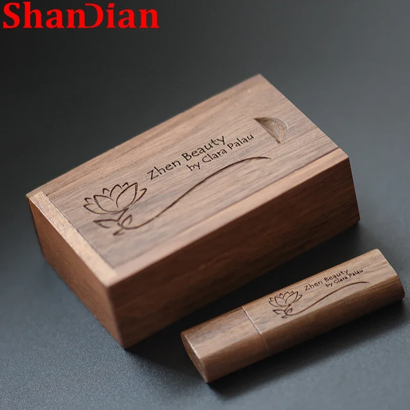 Madeira Flash Drive com Logotipo Personalizado Pen Drive de Madeira Bordo Usb 2.0 Memory Stick Bamboo u Disk Presente de Casamento 4gb 32 gb 16 gb 128gb Lote 10pc - Imagem 2