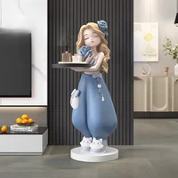 Creative Home Decorations Girl Figure Sculpture Light Luxury Living Room Tray Storage Ornaments Modern Interior Decoration 1