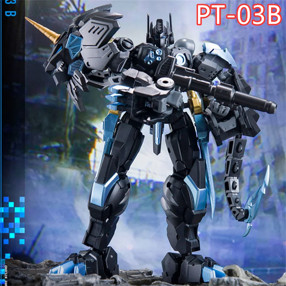 [재고] 변신 팡구 모델 장난감, PT-03 PT03, PT-03B, PT03B, 블랙 라이온 페이스 커맨더 리오, 호송 액션 피규어