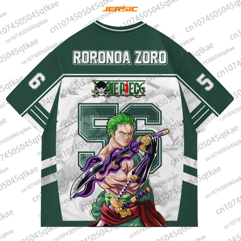 2025 One Piece Roronoa Zoro Anime Football Jersey Summer Oversize
