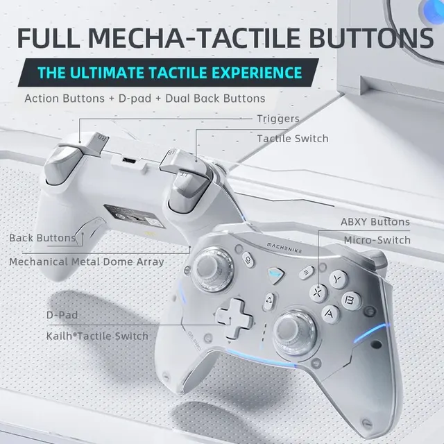 Gamepad Wireless Gaming Controller Machenike G5 Pro Elite Hall Trigger Joystick Mecha-Tactile Buttons For Switch PC Android IOS 5
