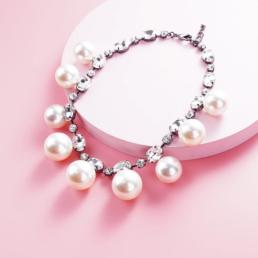 Collana Di Perle Finte Rotonde Da Donna, Lunghezza Regolabile 35+5 Cm, Elegante E Minimal, Per Matrimoni E Feste