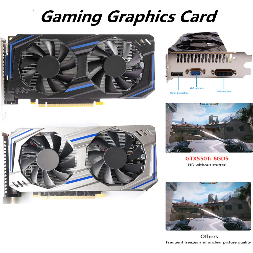 GTX750Ti 4G 128bit GDDR5 NVIDIA Graphic Card PCI-Express 2.0 HDMI-Compatible HD Gaming Video Cards Low-Noise W/ Dual Cooling Fan video card in computer