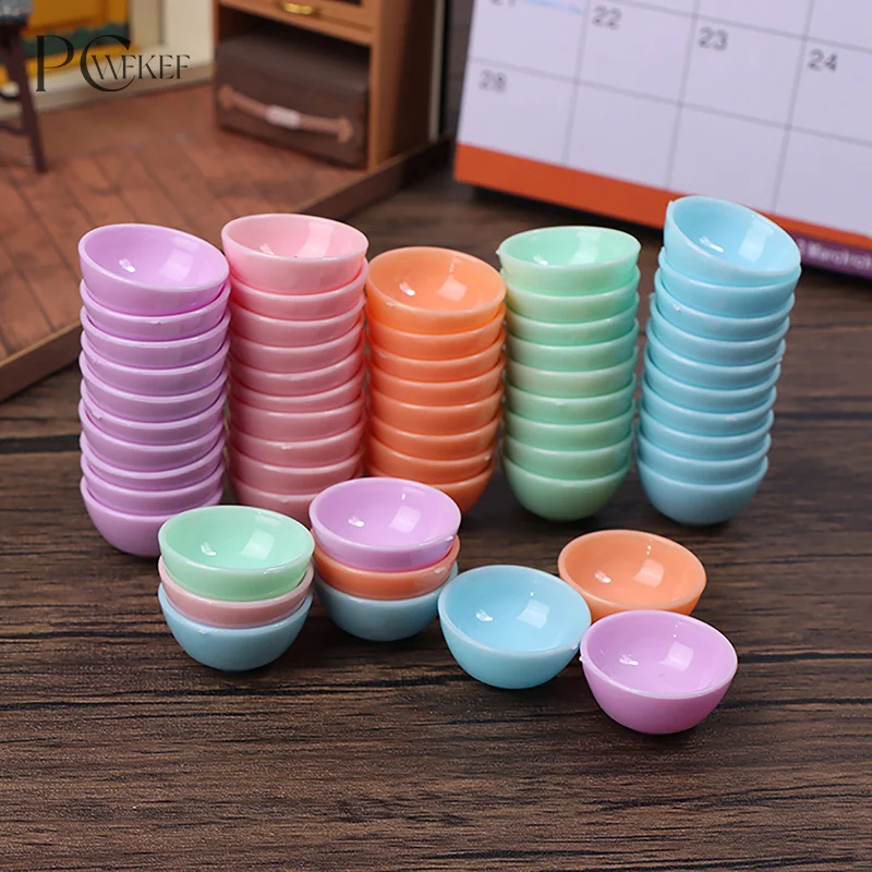

20pcs Dollhouse Miniature Bowl Dish Round Mini Cutlery Toys Doll House Accessory