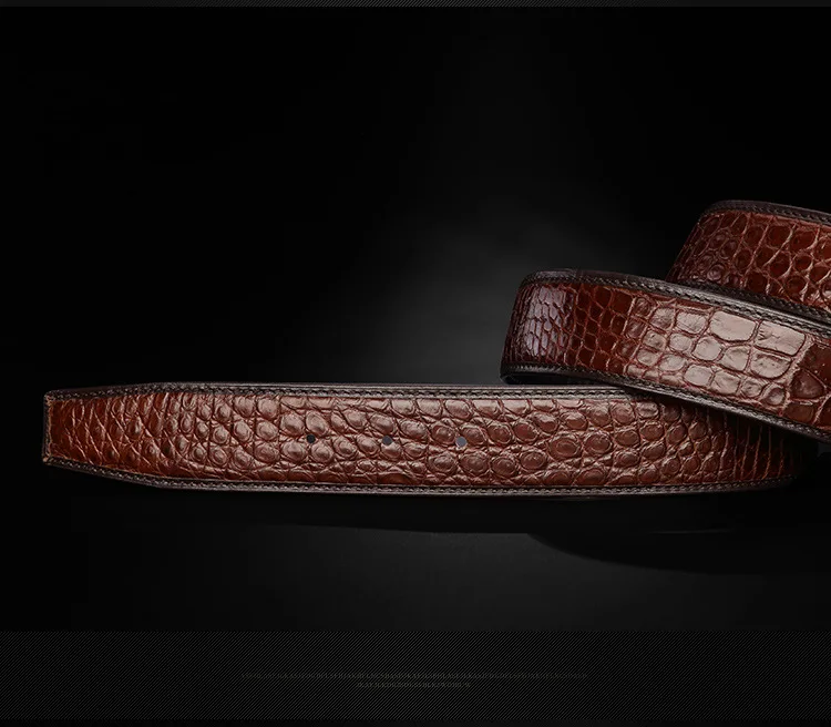 Crocodile Belts Without Buckles Genuine Leather Belt No Buckle Luxury Alligator Skin Waist Belt For Men 3.8 Cm Designer Belts