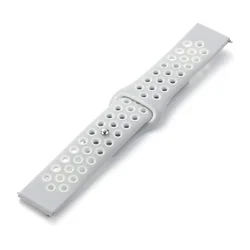 Silicone Sport Wristband - Universal 20mm/22mm Strap for 20mm watch band (7 silver)