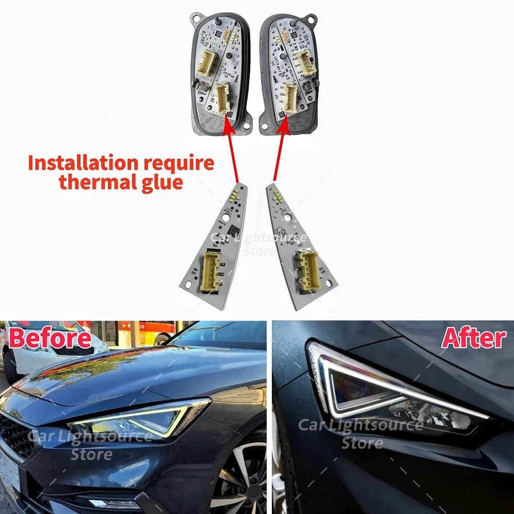SEAT Leon Cupra Formentor 2021 5FJ941475 5FJ941476 주간 주행등 방향 지시등 모듈 화이트 라이트 DRL LED 보드