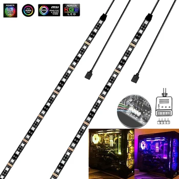 RGB 게이밍 5050 LED 스트립 라이트, RGB 브랜치 라인, 12V 아우라 싱크 마더 보드 제어 PC 컴퓨터 케이스, 0.5M- 2M, 4 핀 RGB 헤더