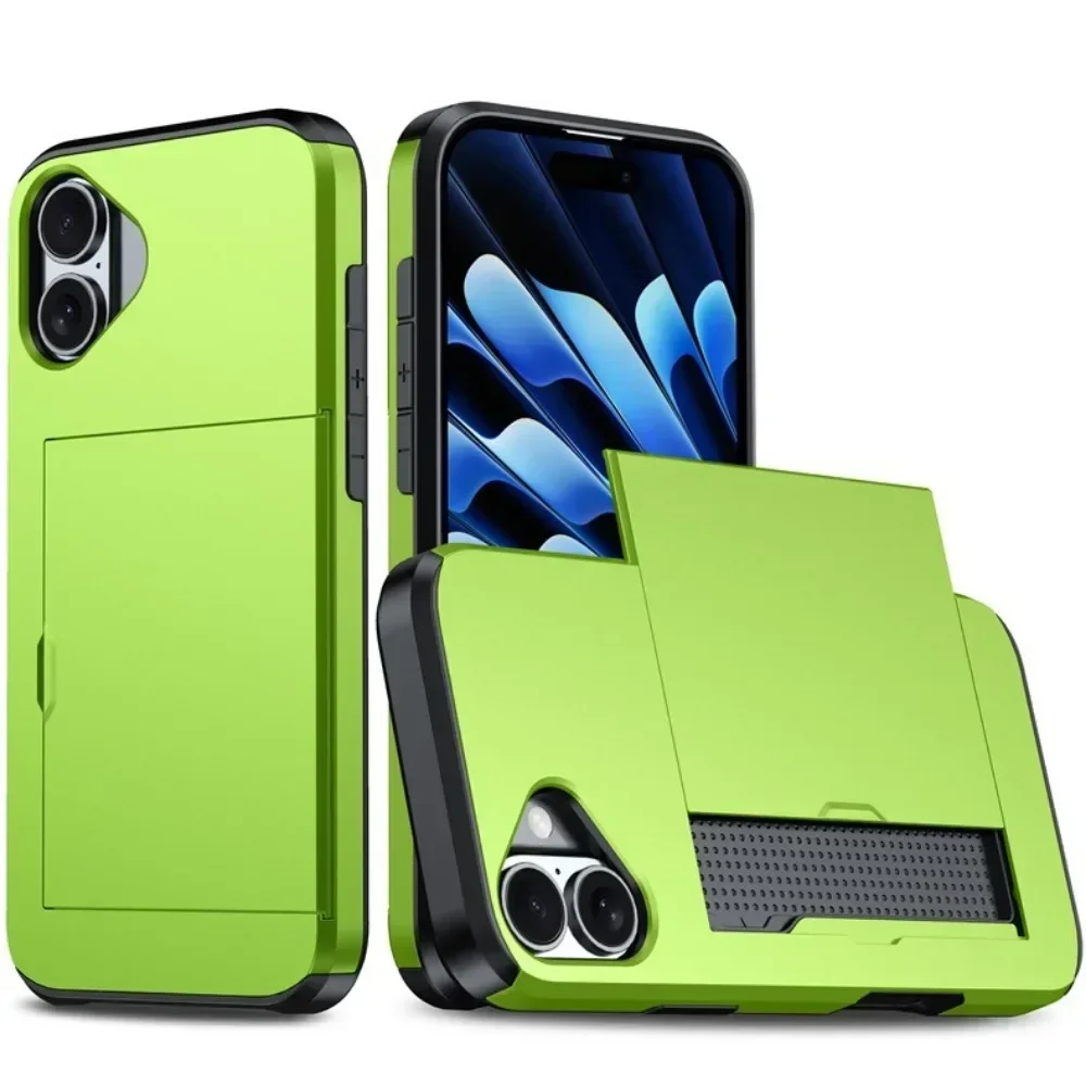Sleek Wallet Phone Case with Credit Card Holder and Sliding Pocket - Protective Cover