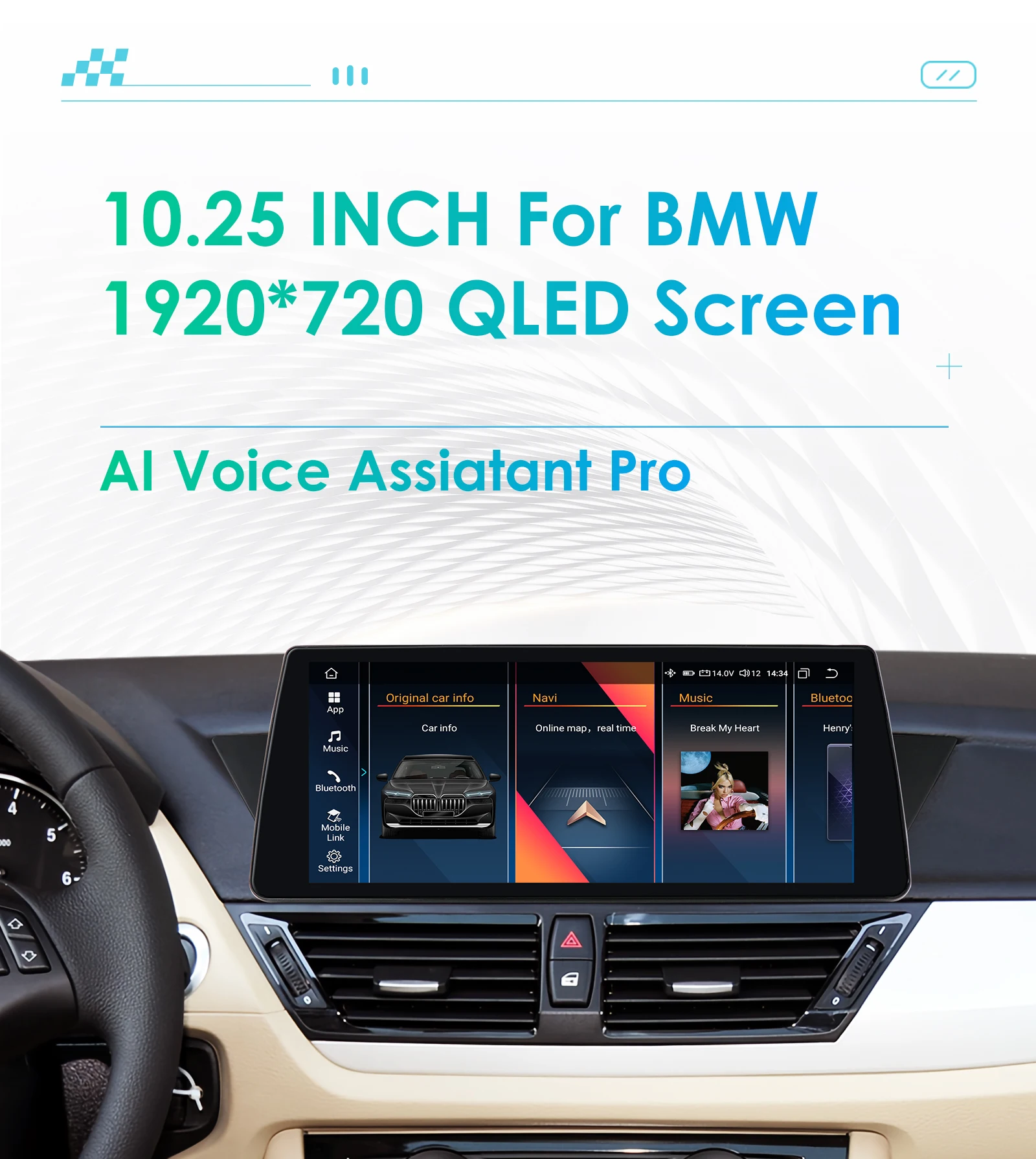 Auto Intelligente Radio für BMW X1 E84 2009-2015 CIC IDrive Multimedia Player drahtlose Carplay Android Auto GPS navigation 10,25" – Detail 1