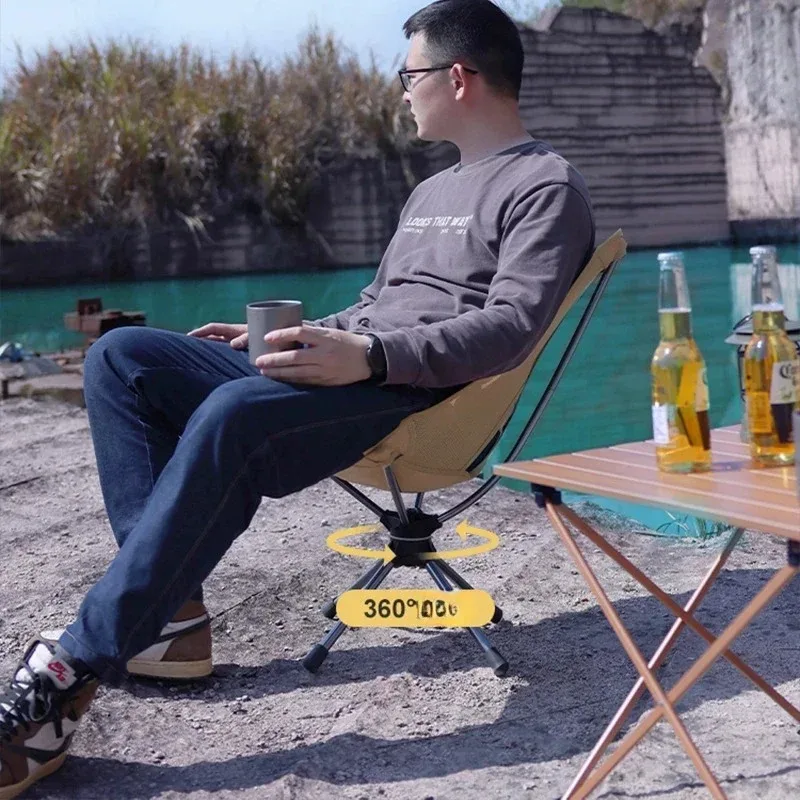 Chaise pivotante détachable randonnée pêche pliante légère avec sac de transport