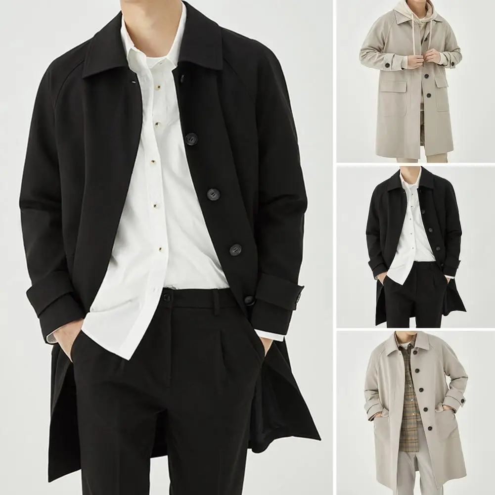 Casual Business Lapel Windbreak Jackets Men Coats Top Quality Spring Men's Trench Coat Coat Business Casual Top