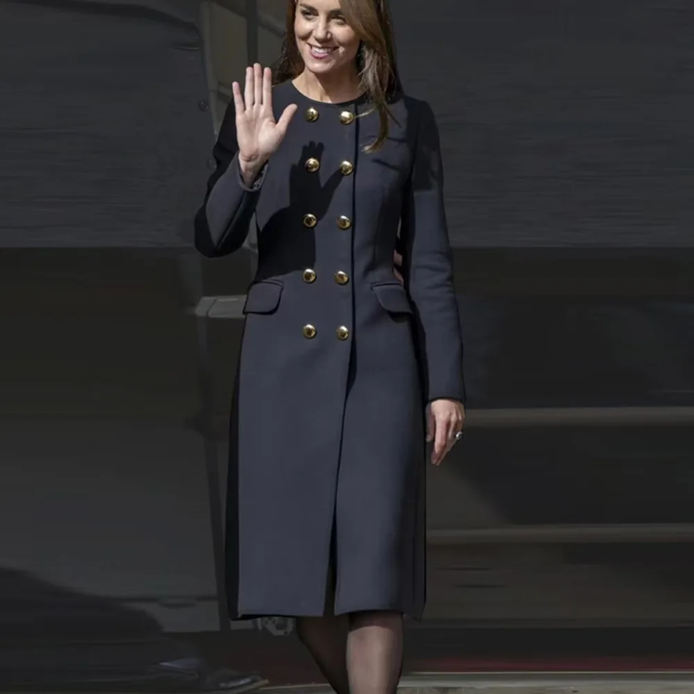 

Тренчкот принцессы Kate, подиумный осенний женский новый дизайнерский офисный Повседневный Женский винтажный элегантный шикарный высококачественный приталенный жакет
