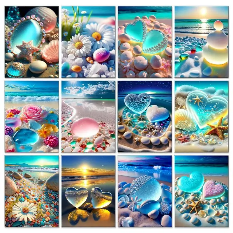 

GATYZTORY 60x75cm Painting By Numbers Kits Diy Gift For Kids Adults Seaside Beach Oil Painting Paint For Modern Home Decor