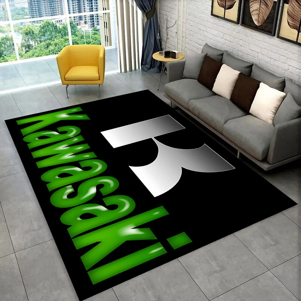 Kawasaki Motorcycle Racing Car Rug Carpet for Living Room Bedroom Home Decor Floor Mat Non-slip for Sofa Doormat Gift