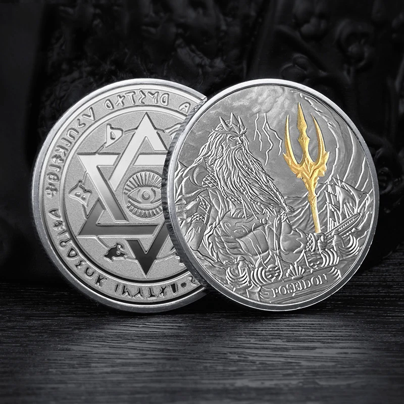 

Памятная монета из древнего греческого металла Sea King Poseidon