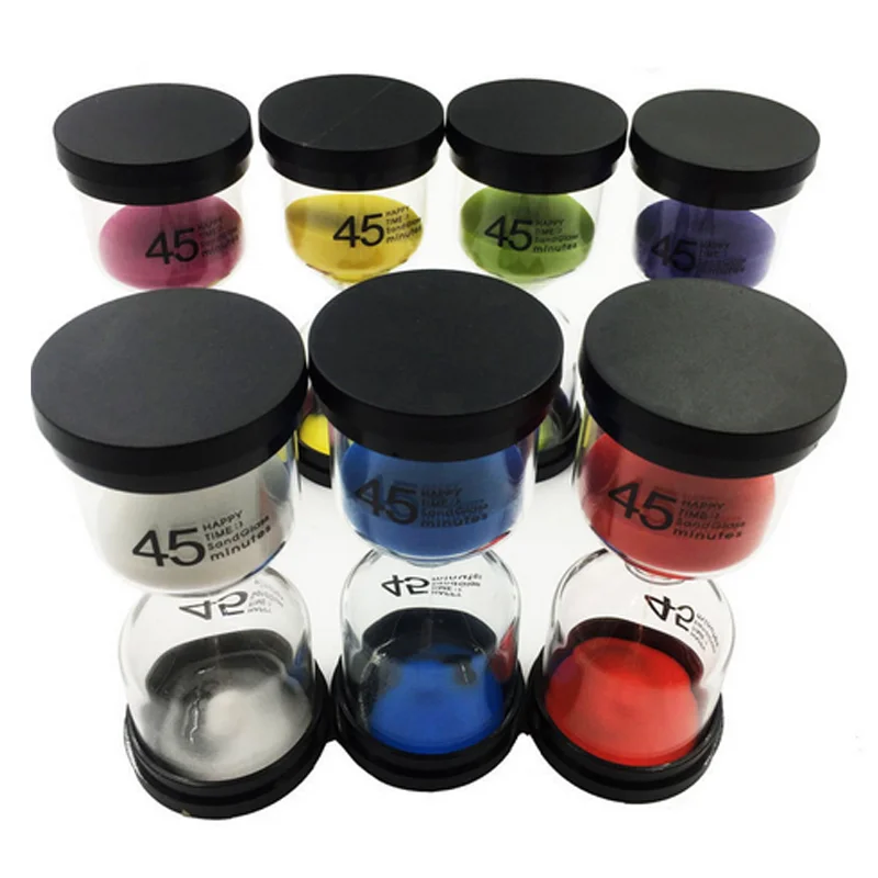 45 Minutes Mini Colorful Hourglass Sandglass Children Toothbrush Timer Desk Accessory Home Decoration Novelty Gift Sand Clock 3
