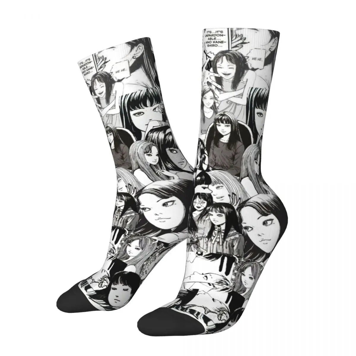 

Cool Kawakami Tomie Skateboard Socks Cute Horror Anime Polyester Long Socks for Unisex Breathable
