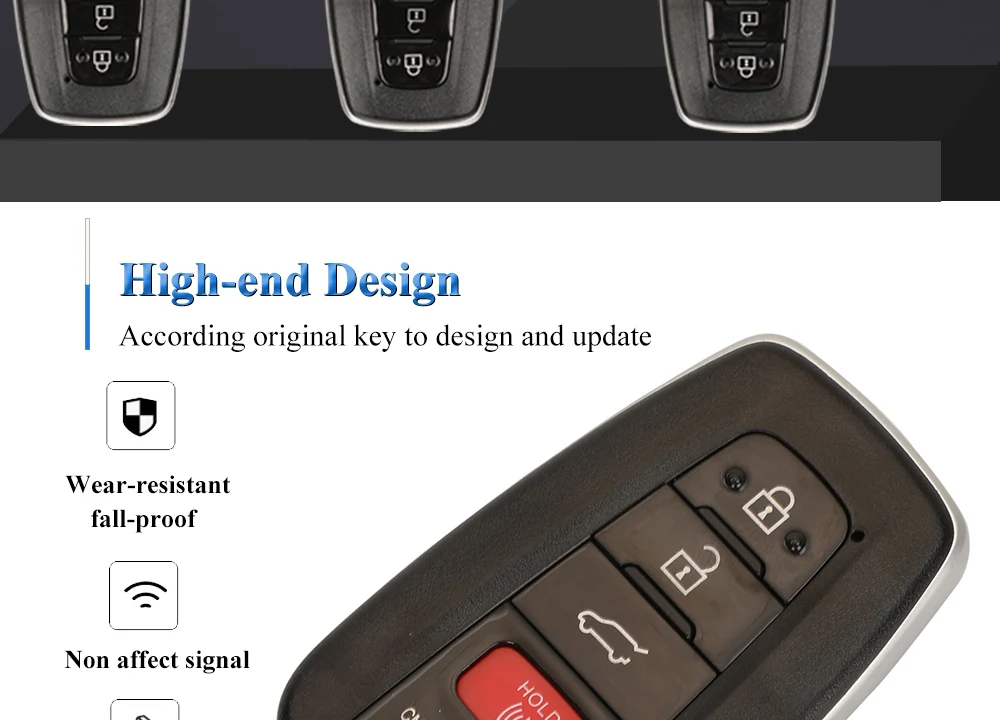 Keyforkess 10pcs 2/3/4BTN Remote Car Key Shell Case Fob per Toyota C-HR RAV4 Prius 2018-2019 Suit XM VVDI Smart Board TOY48 TOY12 - S37c7df35951d44c2943fb73ada7e8225K