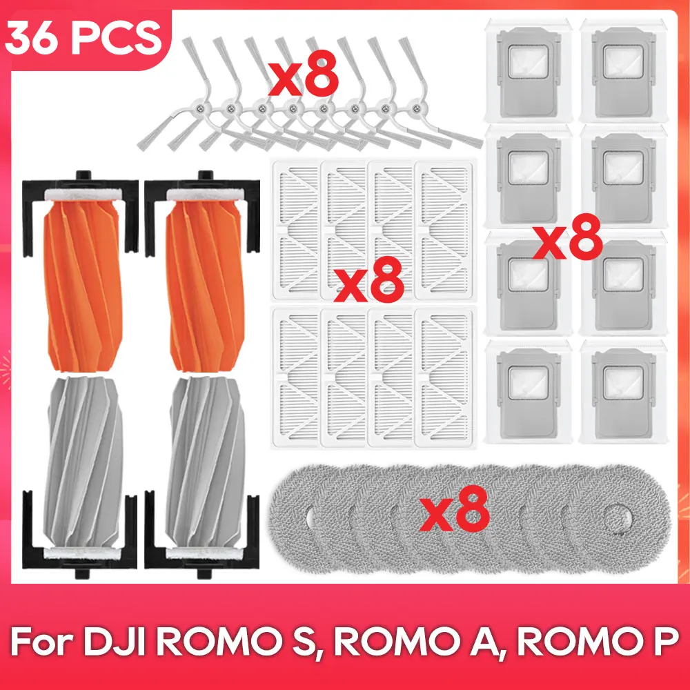 23-teiliges Ersatzteil-Set Für DJI Romo S/A/P Staubsauger - Mit Bürsten, Filtern, Pads & Beuteln