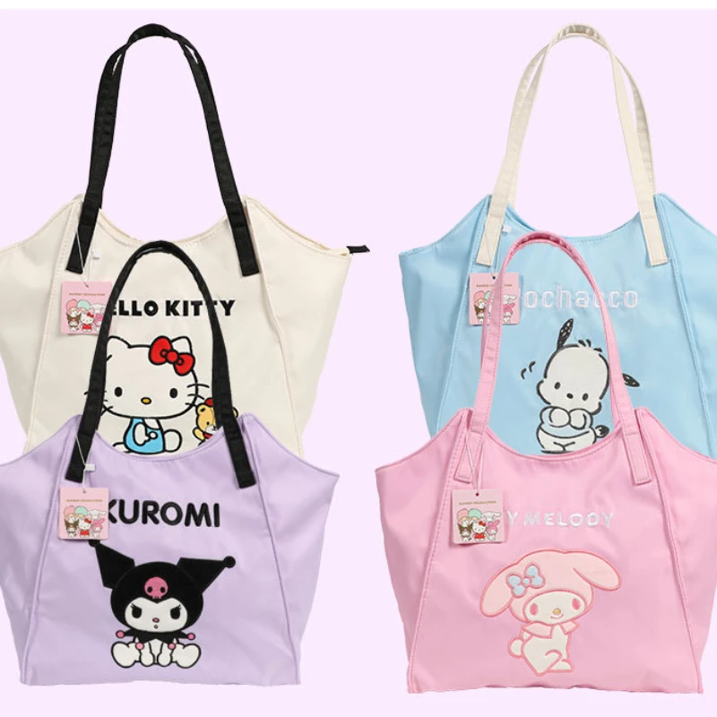 

Портативная Студенческая сумка через плечо Sanrio, вместительная сумка для покупок для мелодии, Hello Kitty