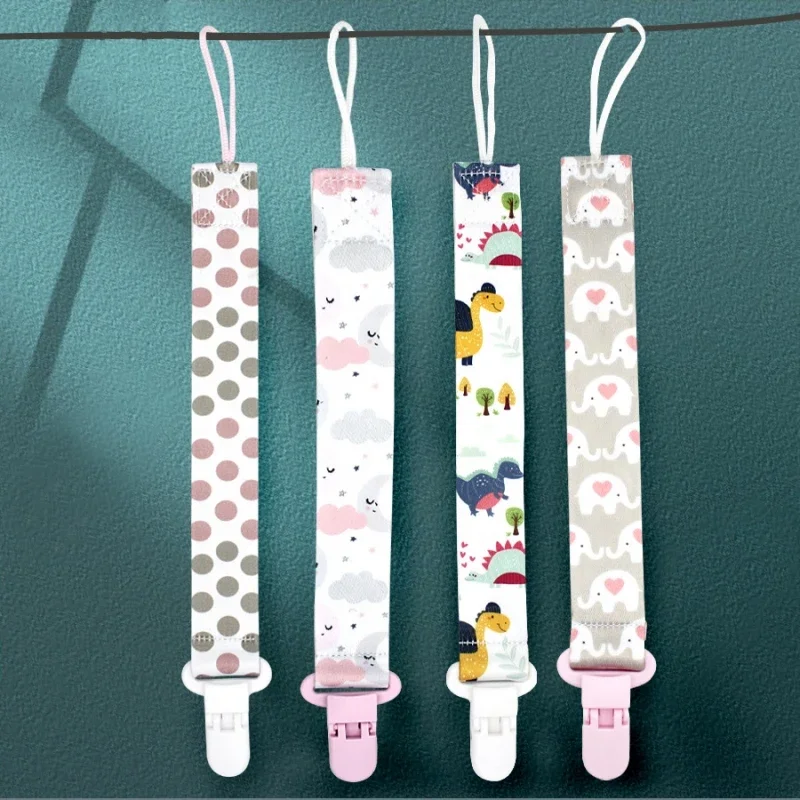 Pacifier Chain Cartoon Fixed Button Baby Pacifier Clip Ribbon Dummy Soother Holder Anti-drop Buckle Strap