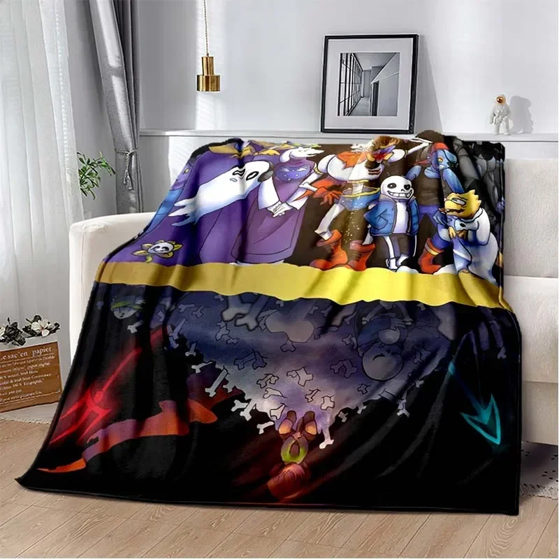 Undertale Collage Blankets Sofa Cover Fleece Anime Plaid Multi-functionWarm Throw Blankets for Home Outdoor Bedding Throws 4