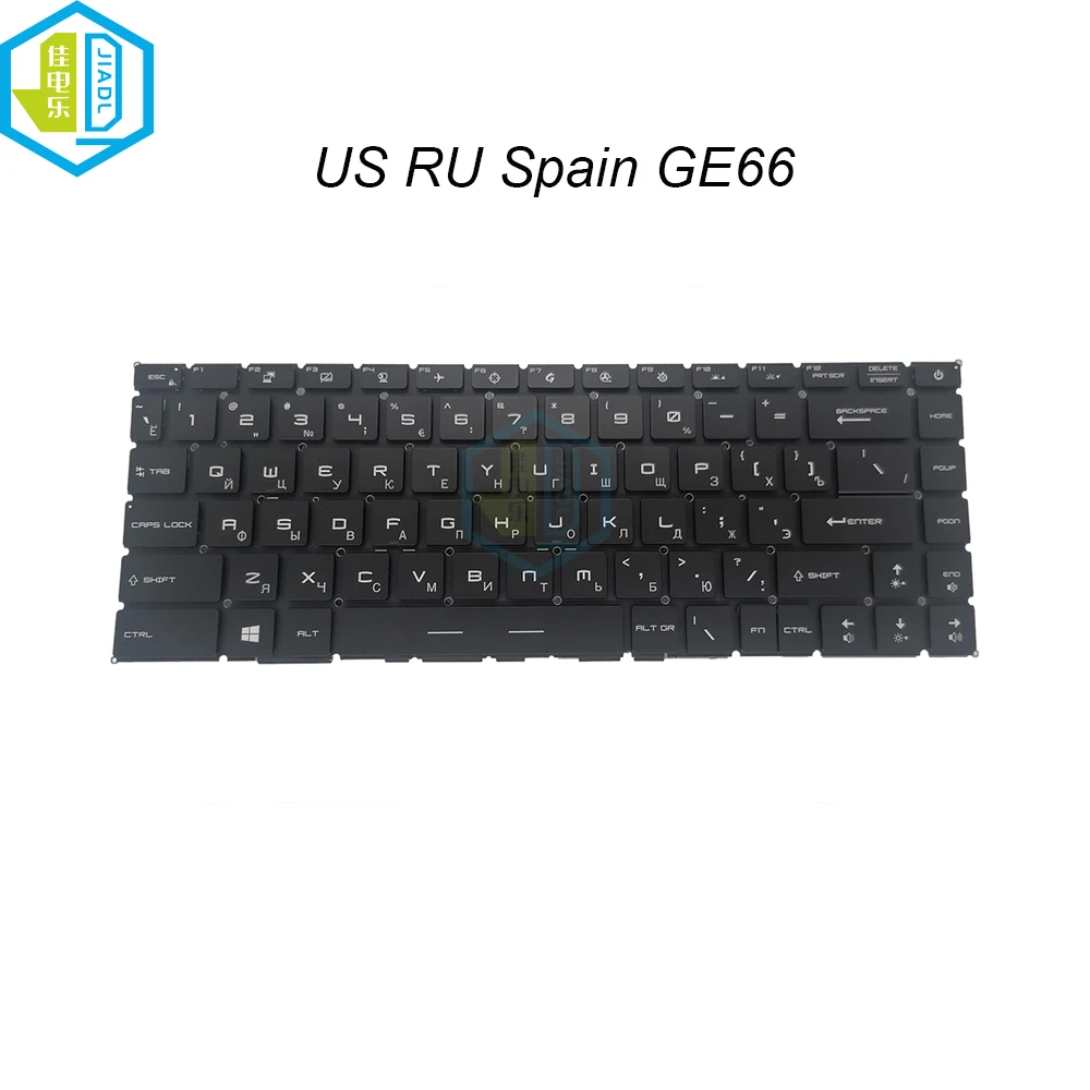 

US RU Russian Spanish Keyboard Laptop RGB Backlit Keyboards For MSI GP66 Stealth GS66 Raider GE66 MS-1541 MS-1542 MS-16V1 Buckle