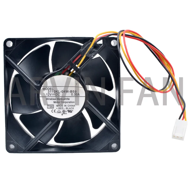 

Original 3110KL-04W-B59 8cm 80mm Fan 80x80x25mm 8025 DC12V 0.30A Cooling Fan For Chassis Power Supply
