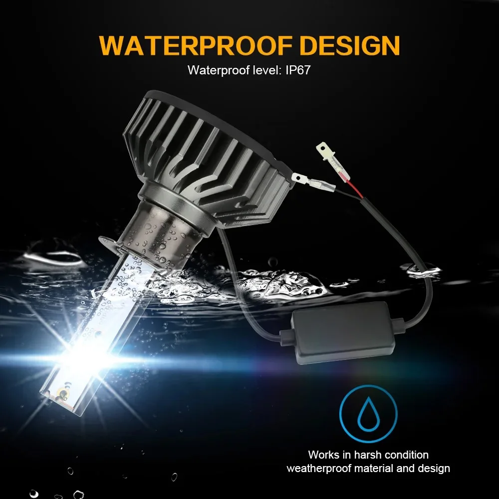2개 H1 LED 헤드라이트 전구 80W 3000K 6000K 4300K 8000K 자동 조명 26000LM 안개등 및 전천후 사용용