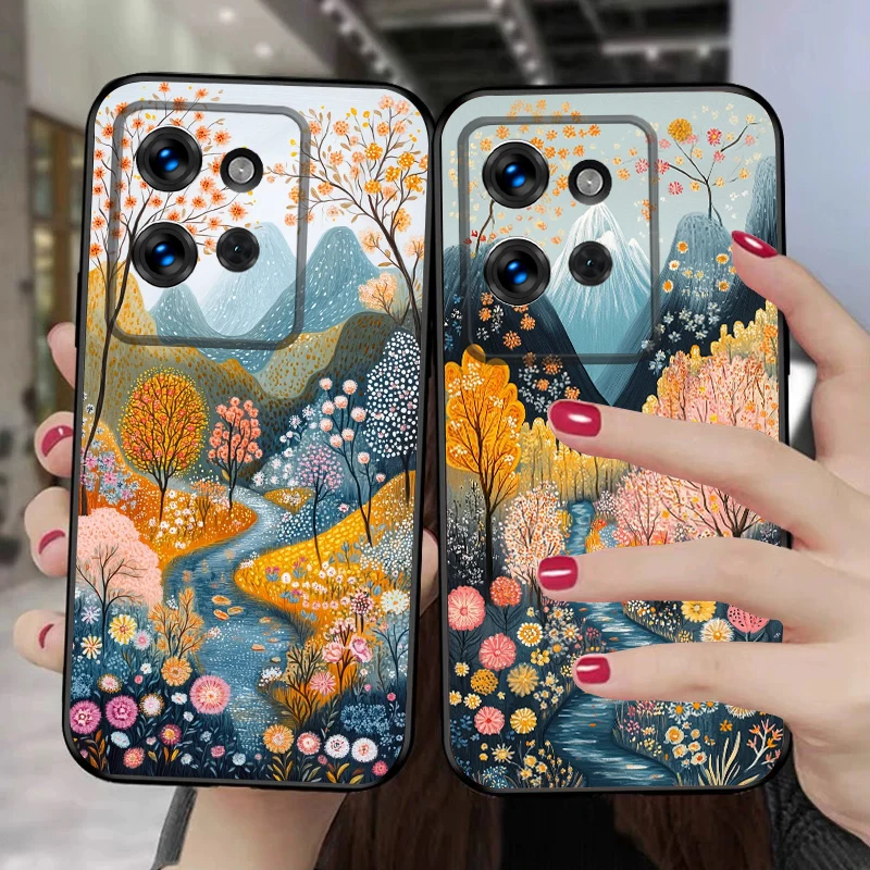 Abstract Landscape Silicone Soft Phone Case