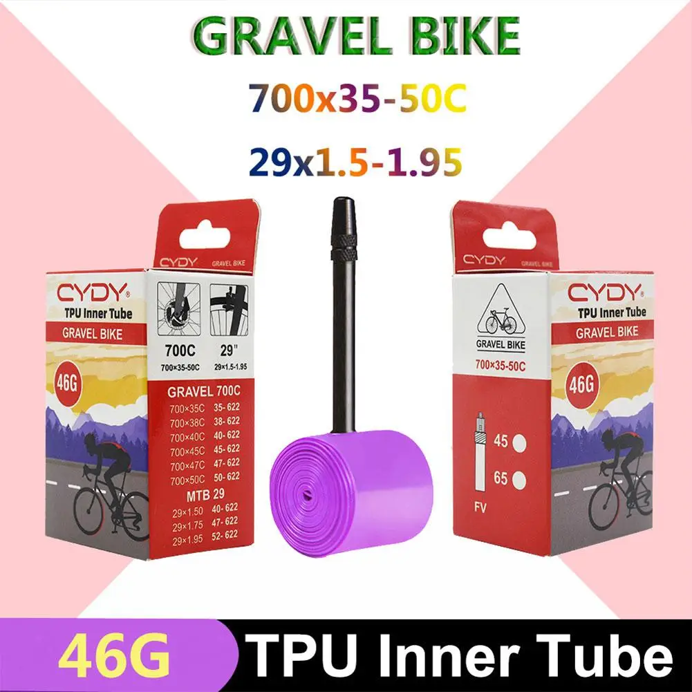Сверхлегкая внутренняя трубка для велосипеда из ТПУ 700Cx2 3C/25C/28C/32C амортизирующие аксессуары для горного велосипеда Q9Y6