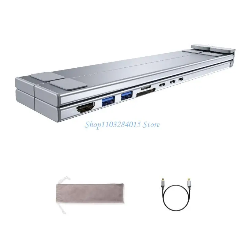 4K, USB3.0 및 유형 C 3 다중 데이터 전송 포트 USB C 스플리터 멀티 포트 익스 피더가있는 R6FF 알루미늄 타입 C 허브