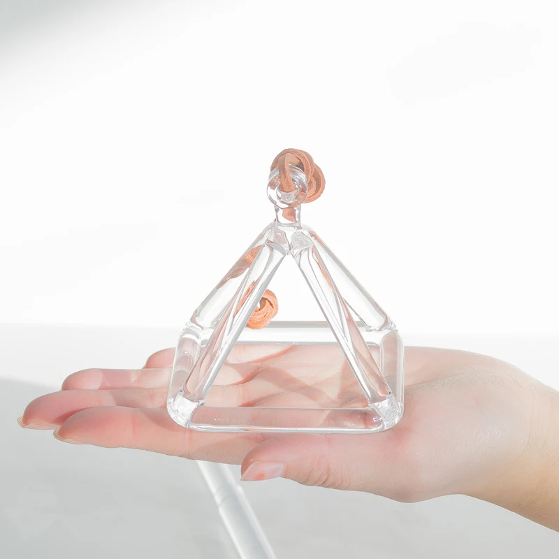 3inch Clear Quartz Crystal Singing Pyramid + Mallet Excellent Sound Quartz Crystal Pyramid