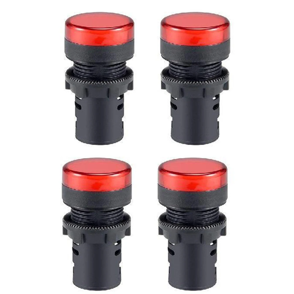 

Enhance Visibility 4PCS 22mm Panel Hole Mount LED Light 28mm Pilot Indicator Signal Plastic Material Red Green Blue Yellow