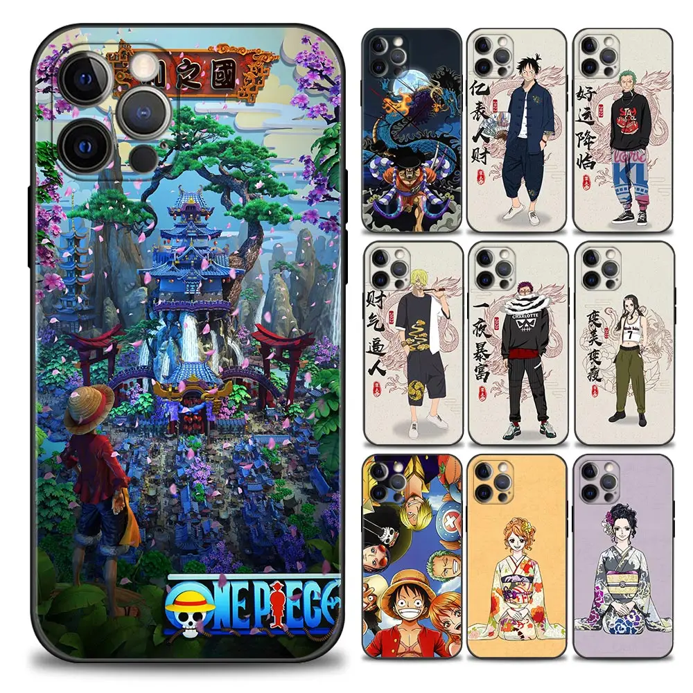 Чехол для телефона с Аниме One Piece в национальном ретро стиле iPhone 11 12 13 Pro Max 7 8 SE XR XS 5